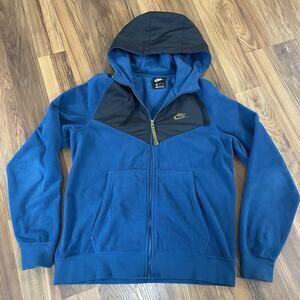 Nike Polar Fleece Windrunner Full Zip Hoodie Jacket Men’s M 92911-474 - Blue